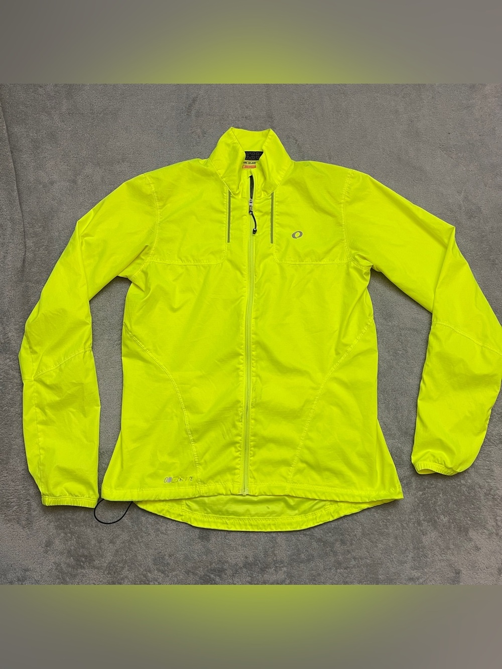 Pearl Izumi Elite Barrier Women Cycling Windbreaker Hi Vis Yellow Full Zip Sz M